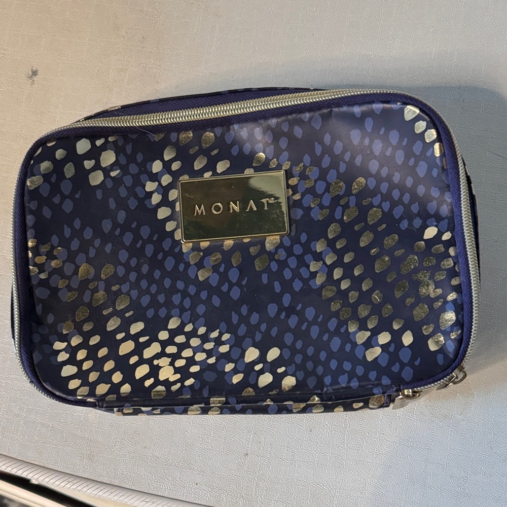 Monat Purple and Gold Cosmetic Bag